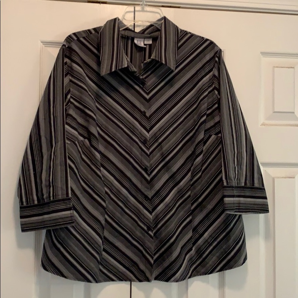 Black and gray striped blouse